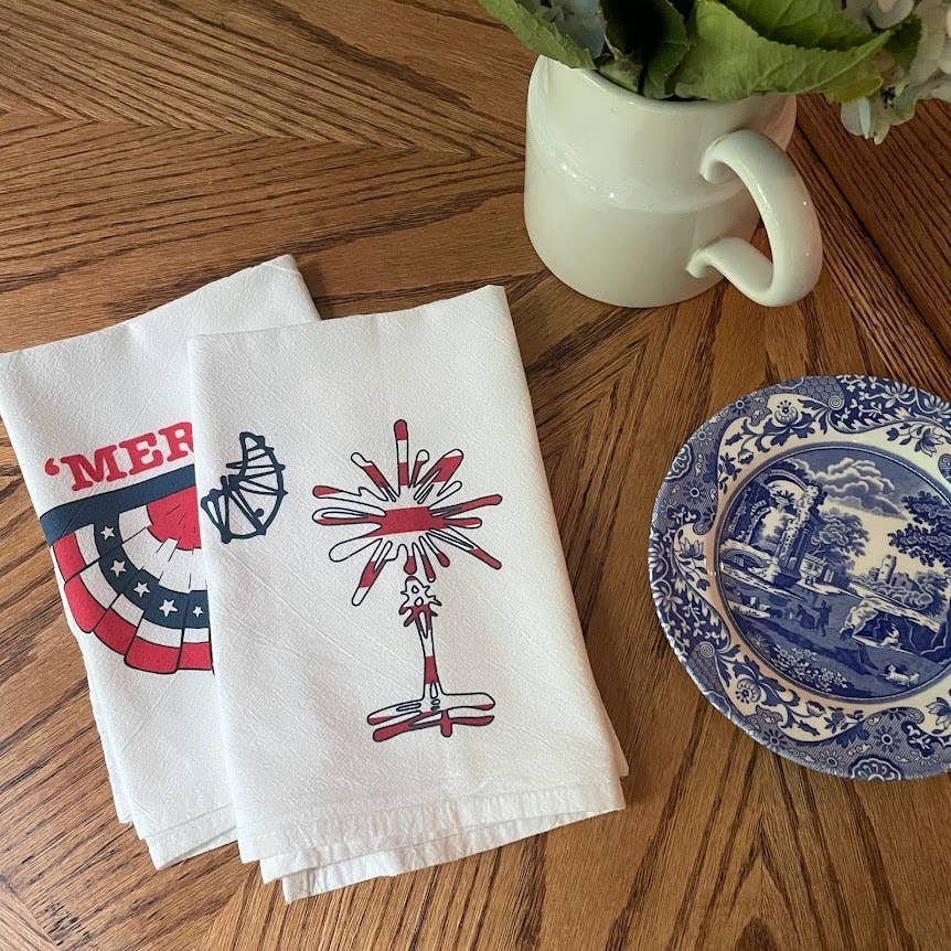 South Carolina American Flag Palmetto Tree Kitchen Towel