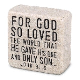 For God So Loved The World 2.25 x 2.25 x 1 in. Plaque