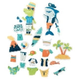 Stephen Joseph, Floating Dress-Up Foam Bath 26-Piece Toy Set, Shark/DINO
